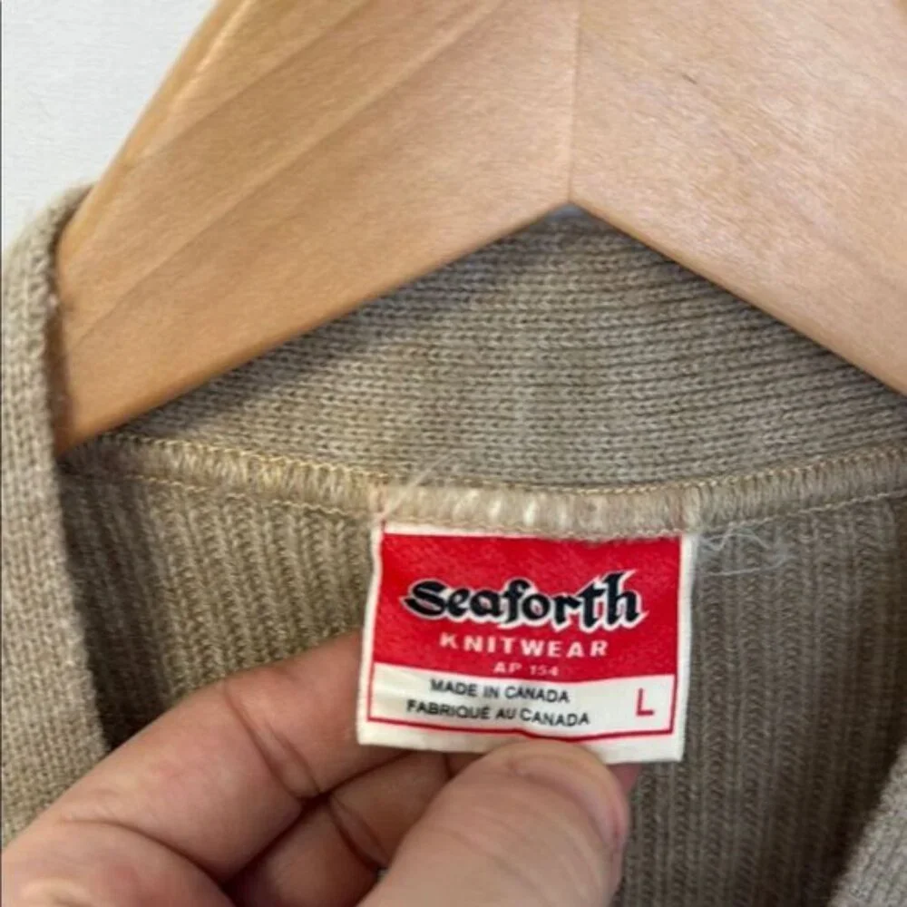 Vintage Seaforth Men's Beige Cardigan Sweater - Picture 3 of 5